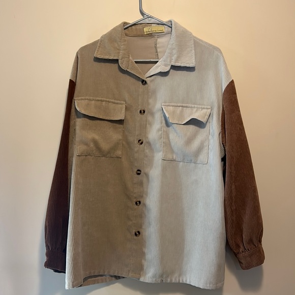 multi color brown button up - Picture 1 of 2